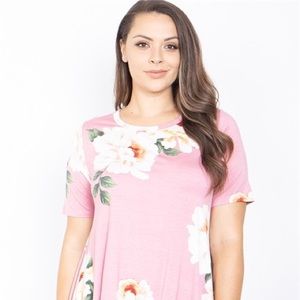 New Junior's Cute Boutique Pink floral top